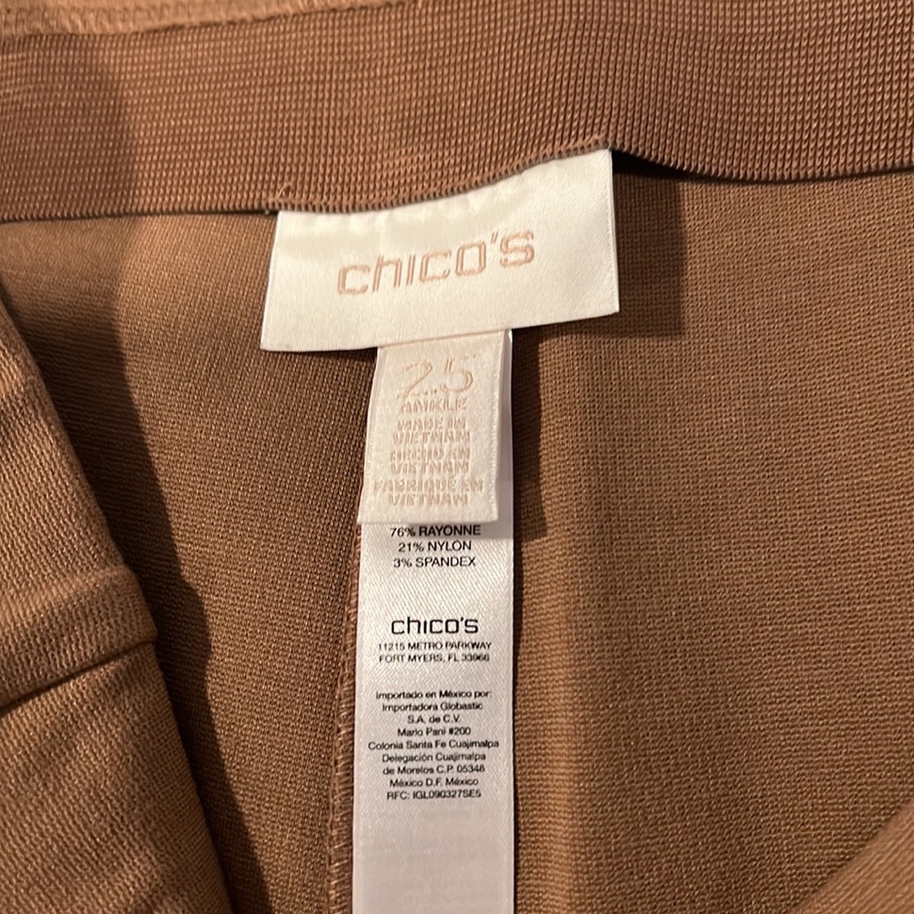 Chico's Tan Straight Leg Pants - Picture 3 of 5